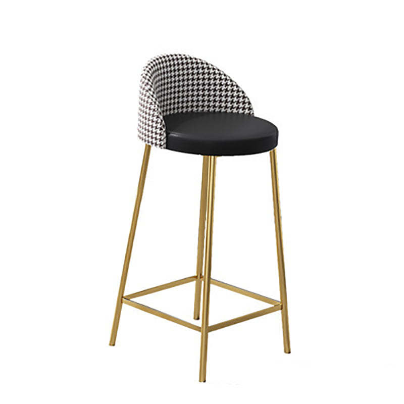 Scandinavian Round PU Leather Iron Bar Stool
