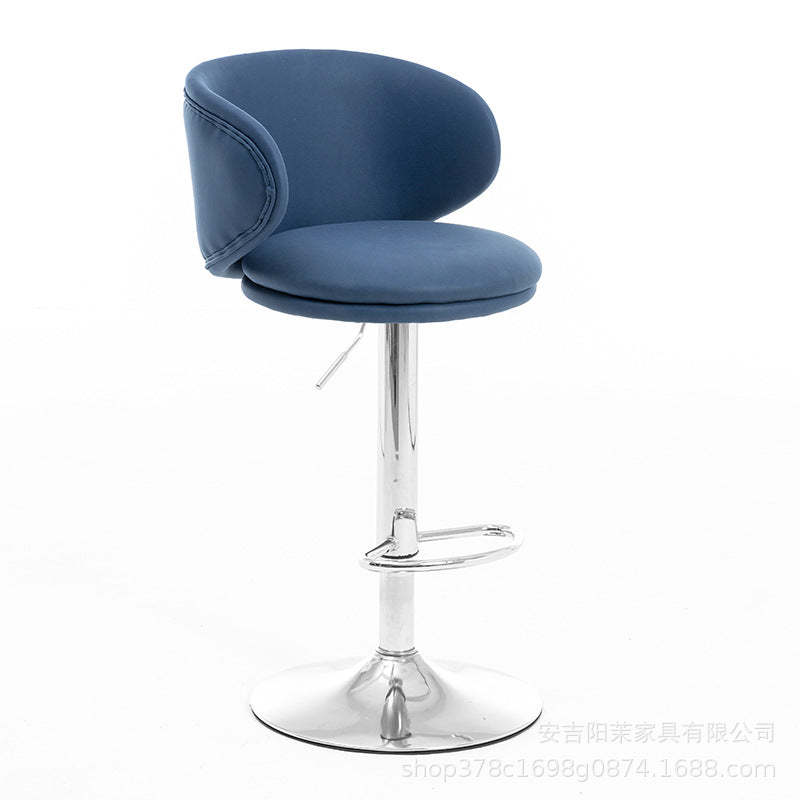Minimalist Round Fabric Steel Bar Stool