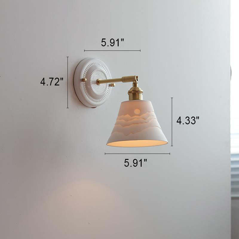 Vintage Japanese Ceramic Brass Sconce