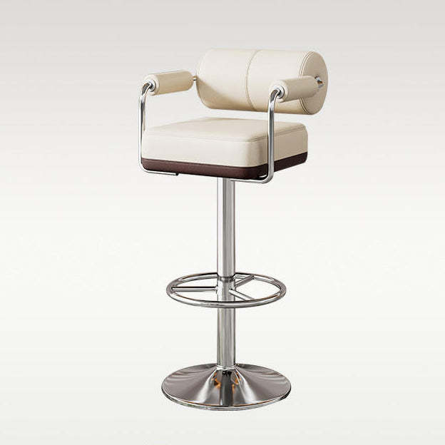 Luxury cylindrical metal leather fabric bar & counter stools