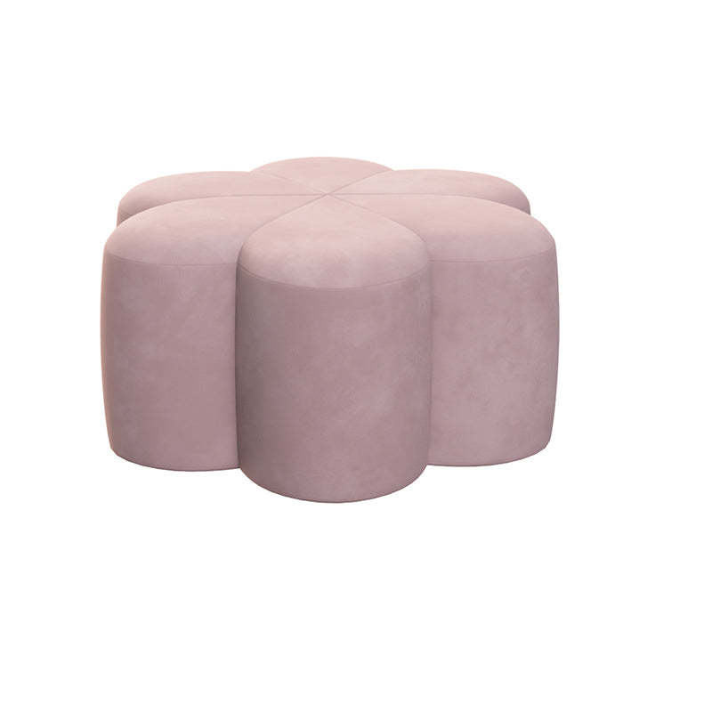 Nordic Plum-Blossom Velvet Fabric Footstool