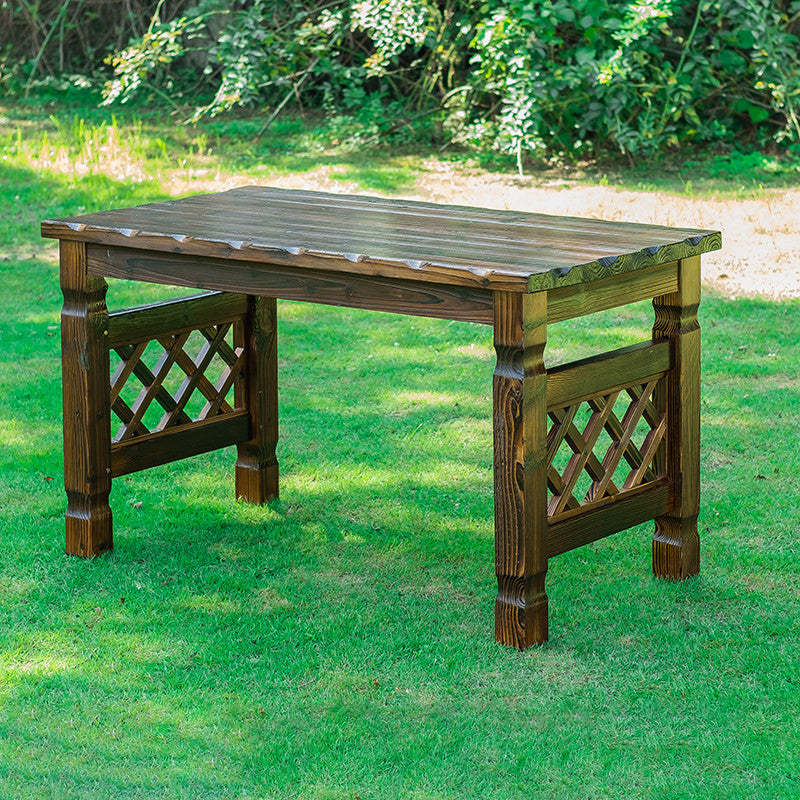 Retro Fir Lattice Outdoor Coffee Table Set