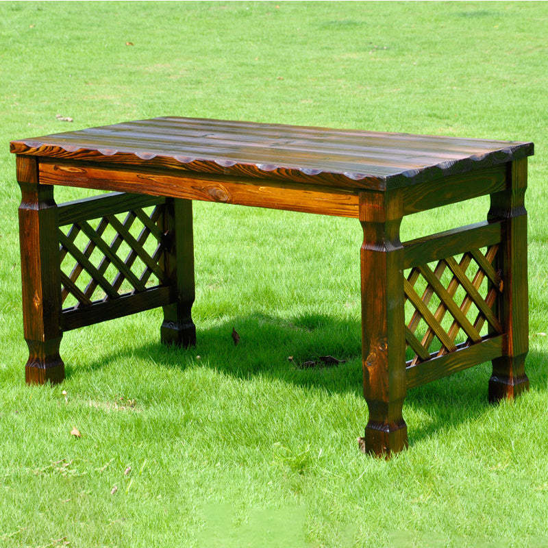 Retro Fir Lattice Outdoor Coffee Table Set