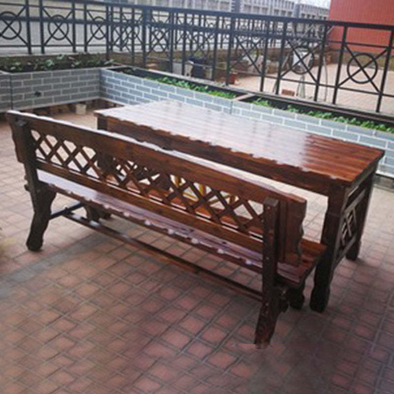 Retro Fir Lattice Outdoor Coffee Table Set