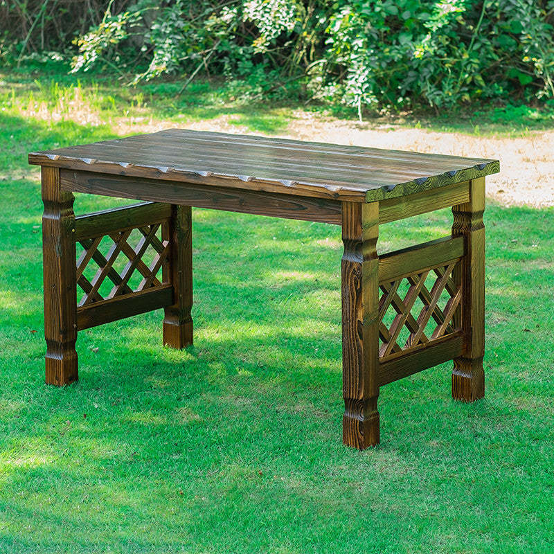 Retro Fir Lattice Outdoor Coffee Table Set