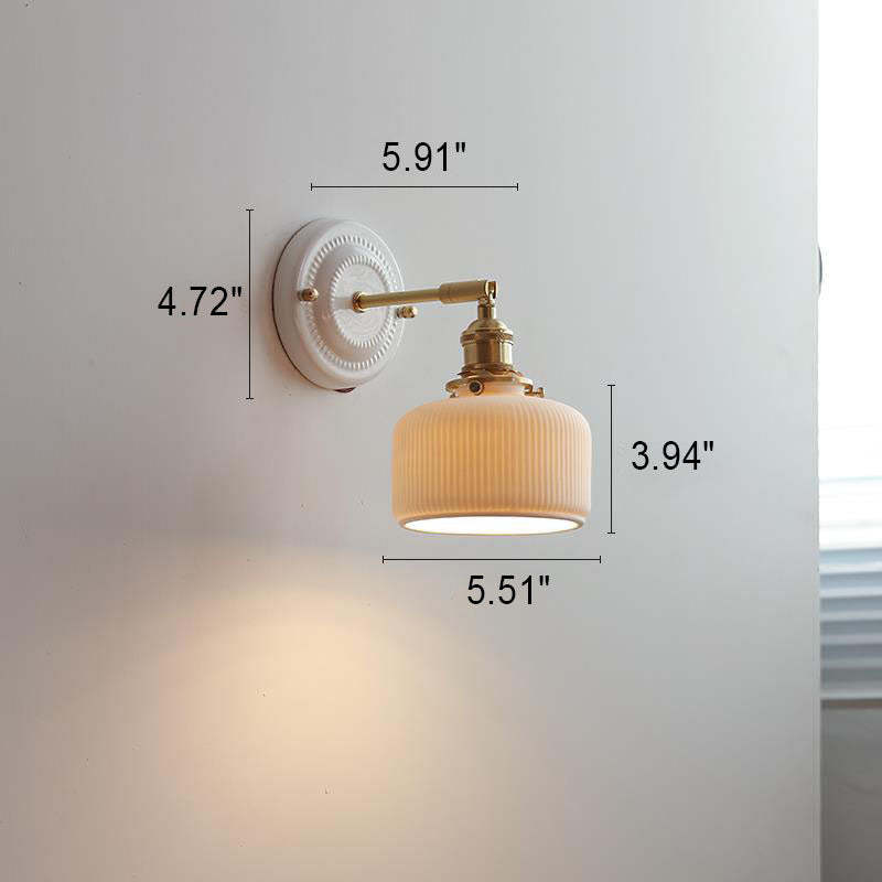 Vintage Japanese Ceramic Brass Sconce
