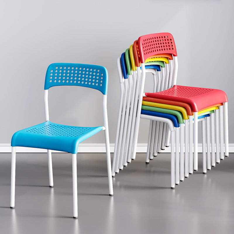 Minimalist Plastic Iron Perforated Dining Chair