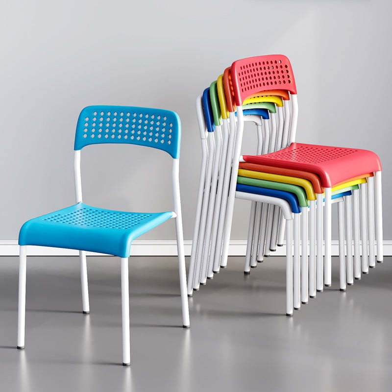 Minimalist Plastic Iron Perforated Dining Chair