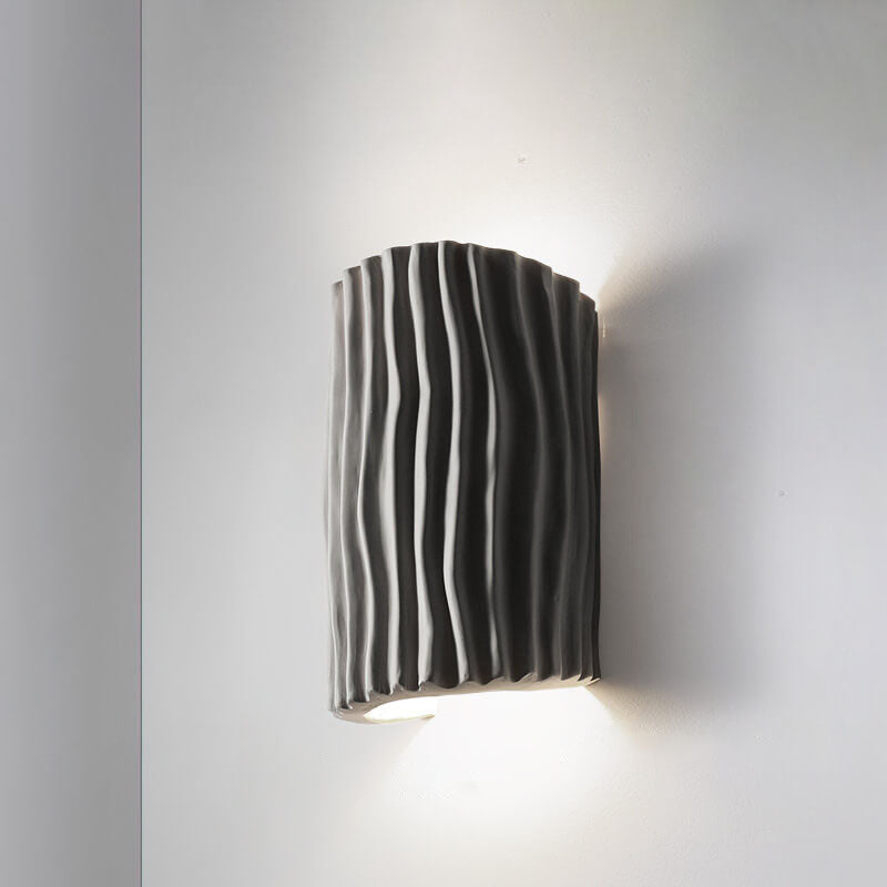 Nordic Resin Striped Half Cylinder Sconce