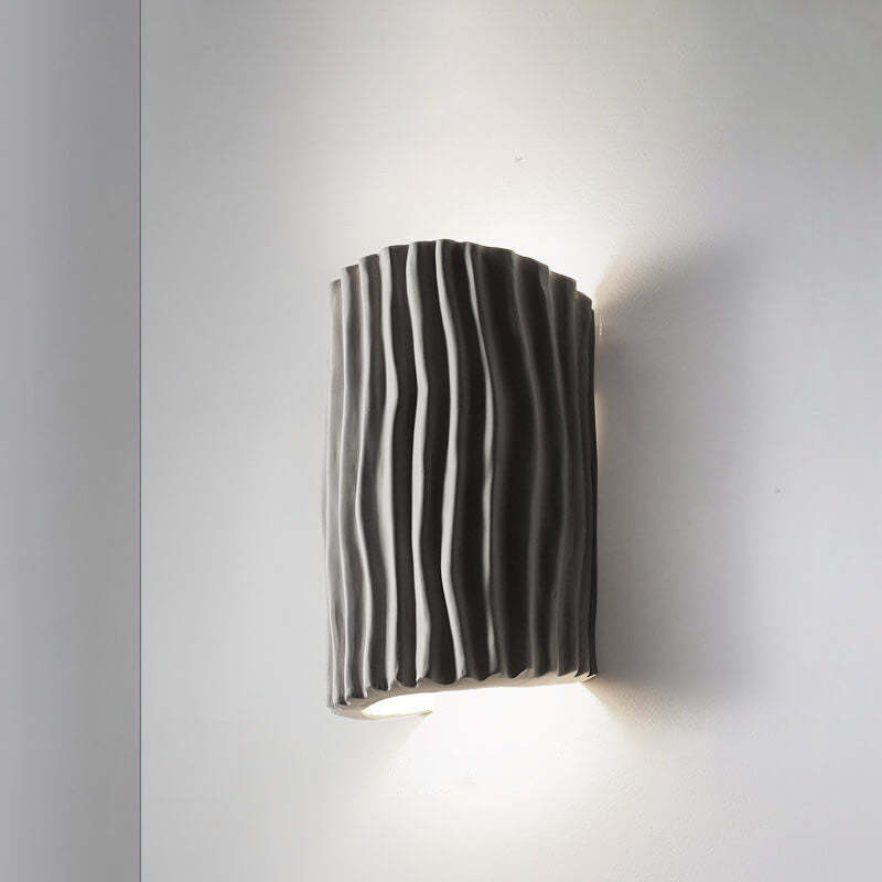 Nordic Resin Striped Half Cylinder Sconce