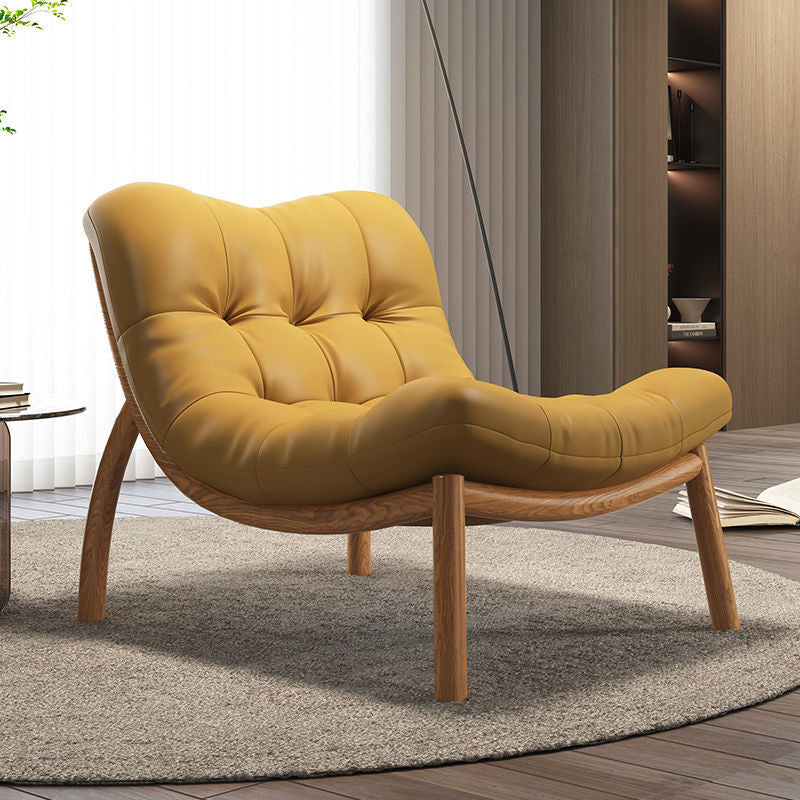 Scandinavian Upholstered Leather Steel Sofa