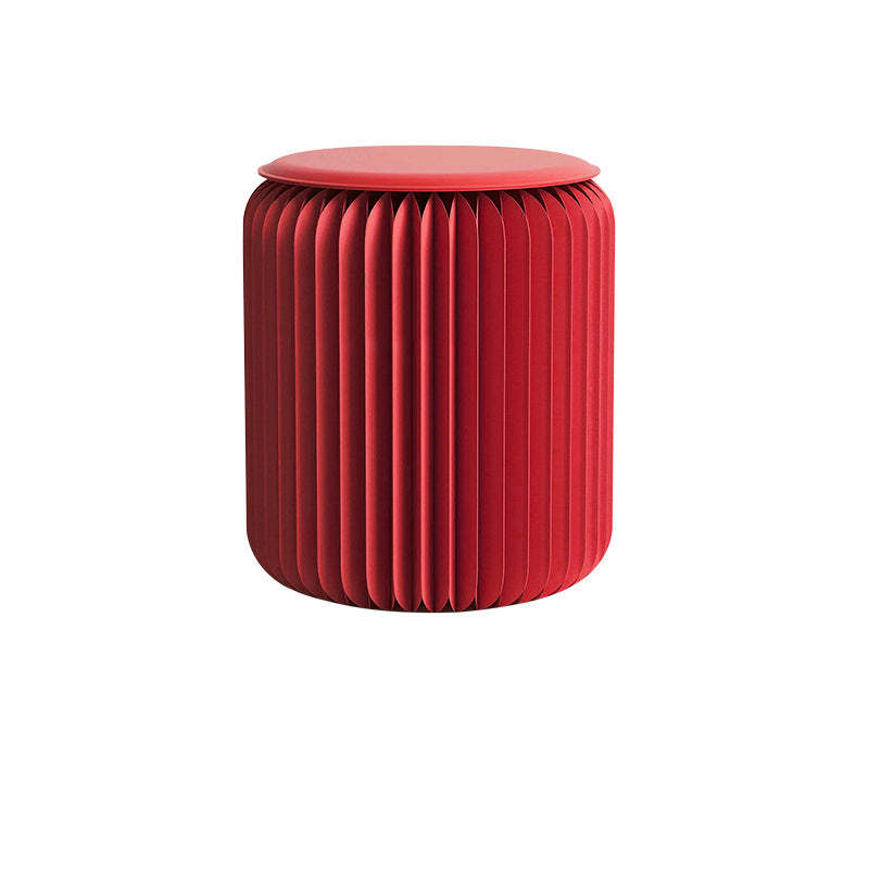Scandinavian Cylinder PU Leather Foldable Footstool