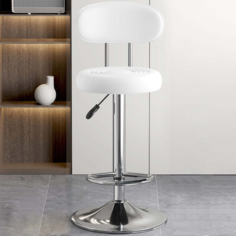 Contemporary Leather Swivel Bar Stool Height Adjustable