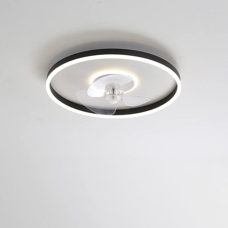 Nordic Minimalist Round LED Flush Mount Fan Light