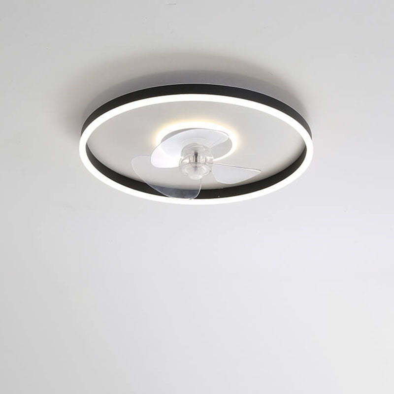 Nordic Minimalist Round LED Flush Mount Fan Light
