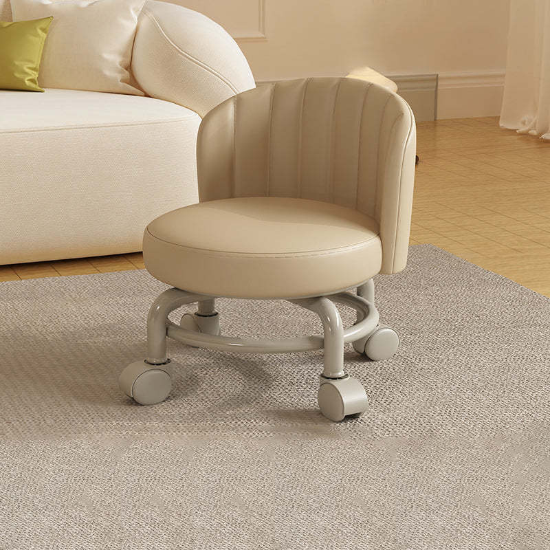 Minimalist Removable Curved Leather Iron Chair