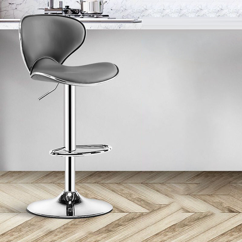 Minimalist Napa Leather Metal Bar Stool