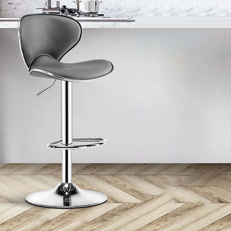 Minimalist Napa Leather Metal Bar Stool