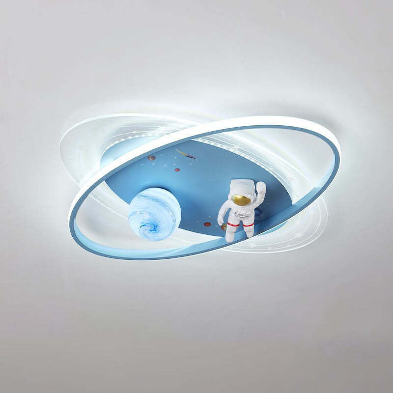 Cartoon Astronaut Moon Acrylic LED Kids Flush Ceiling Light