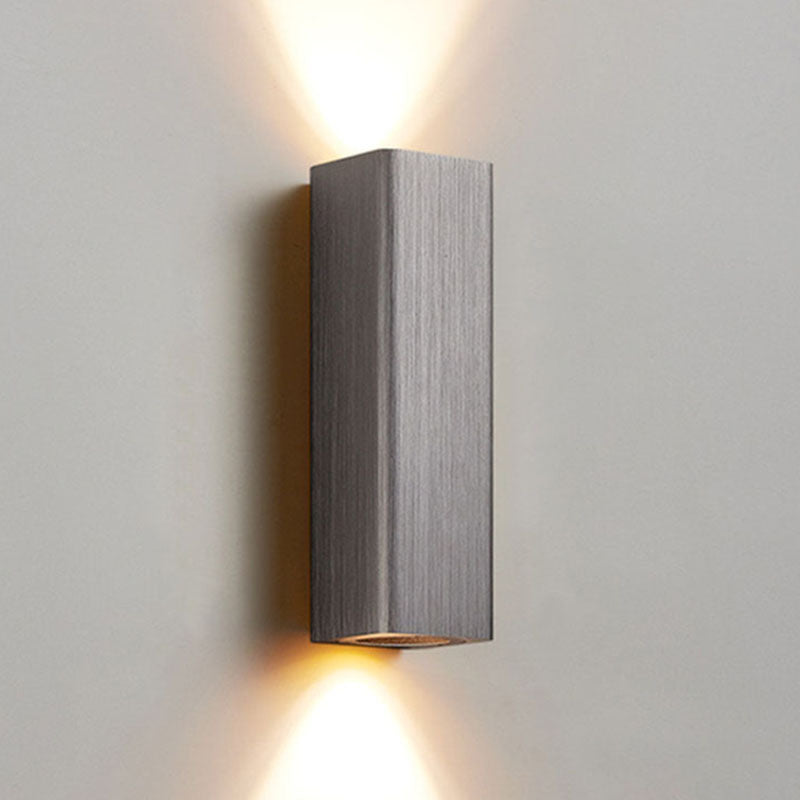 Nordic Brushed Aluminum Rectangular LED Wall Sconce