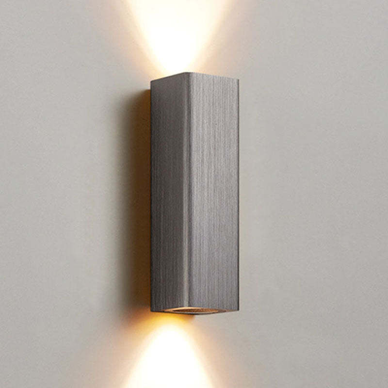 Nordic Brushed Aluminum Rectangular LED Wall Sconce