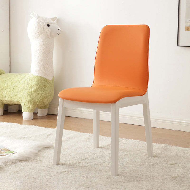 Nordic Leather Wood Frame Dining Chair