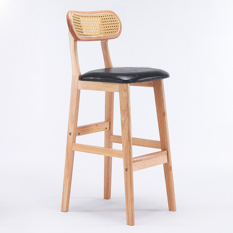 Minimalist PU Leather Open-Back Counter Stool