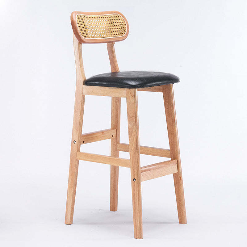 Minimalist PU Leather Open-Back Counter Stool