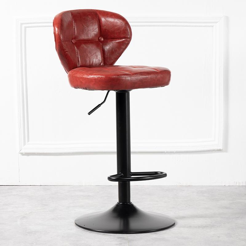 Minimalist Leather Metal Bar Stool