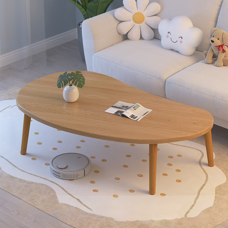 Minimalist Curved Oval Wood End Table