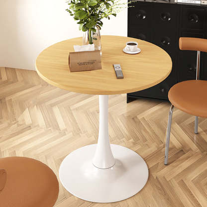 Modern Faux Wood Grain Steel End Table