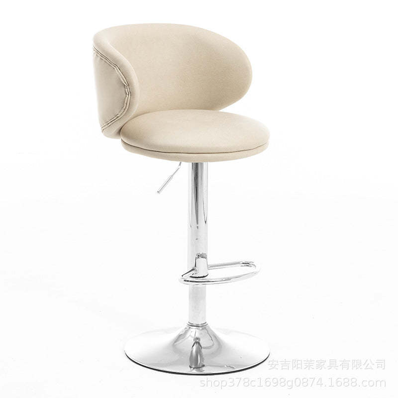 Minimalist Round Fabric Steel Bar Stool