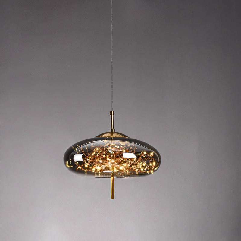 Scandinavian Cylinder Oval Glass Pendant Light