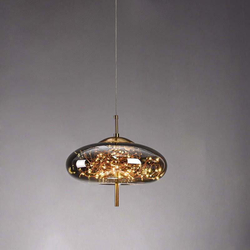 Scandinavian Cylinder Oval Glass Pendant Light