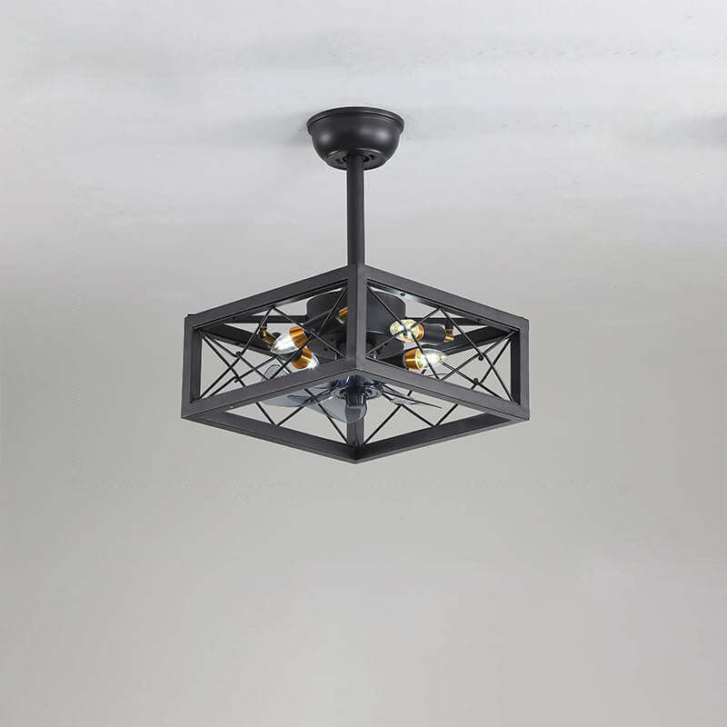 Industrial Minimalist Mount Ceiling Fan Light