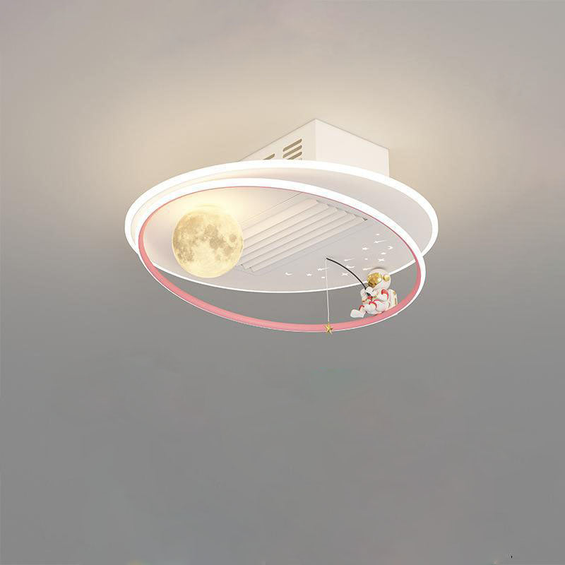 Contemporary Astronaut Moon Bladeless Flush