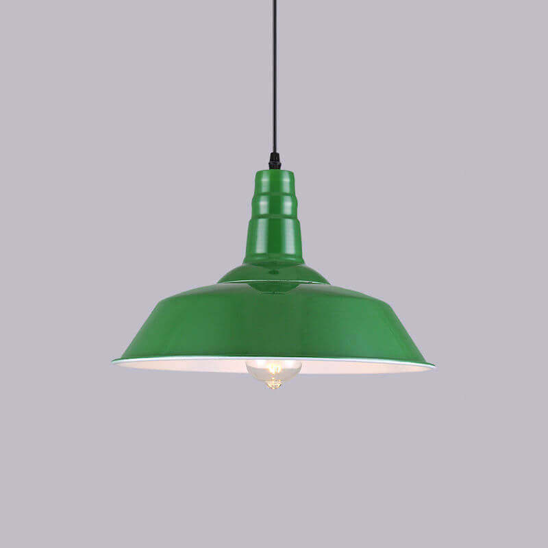 Industrial Vintage Green Iron Dome Cone Pendant