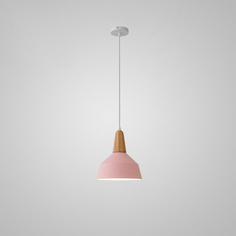 Nordic Macaron Aluminum Wood Pendant Light