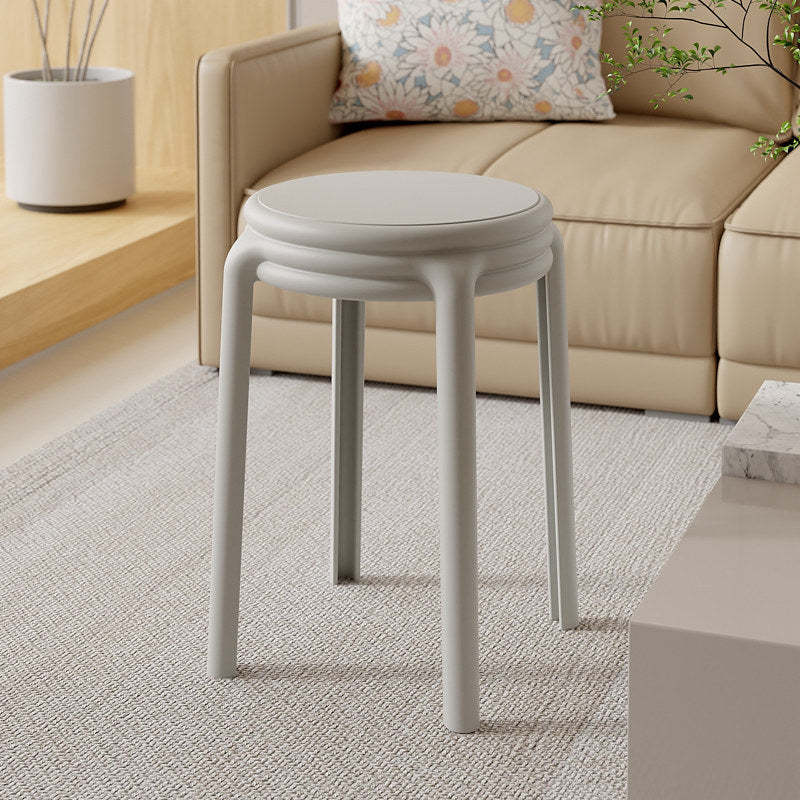 Scandinavian Macaron Round Stackable Plastic Chair