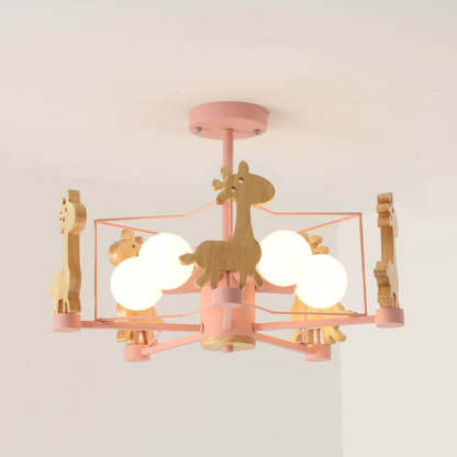 Scandinavian Childlike Giraffe Ceiling Light — Windmill / Green / 110V-120V For US/CA