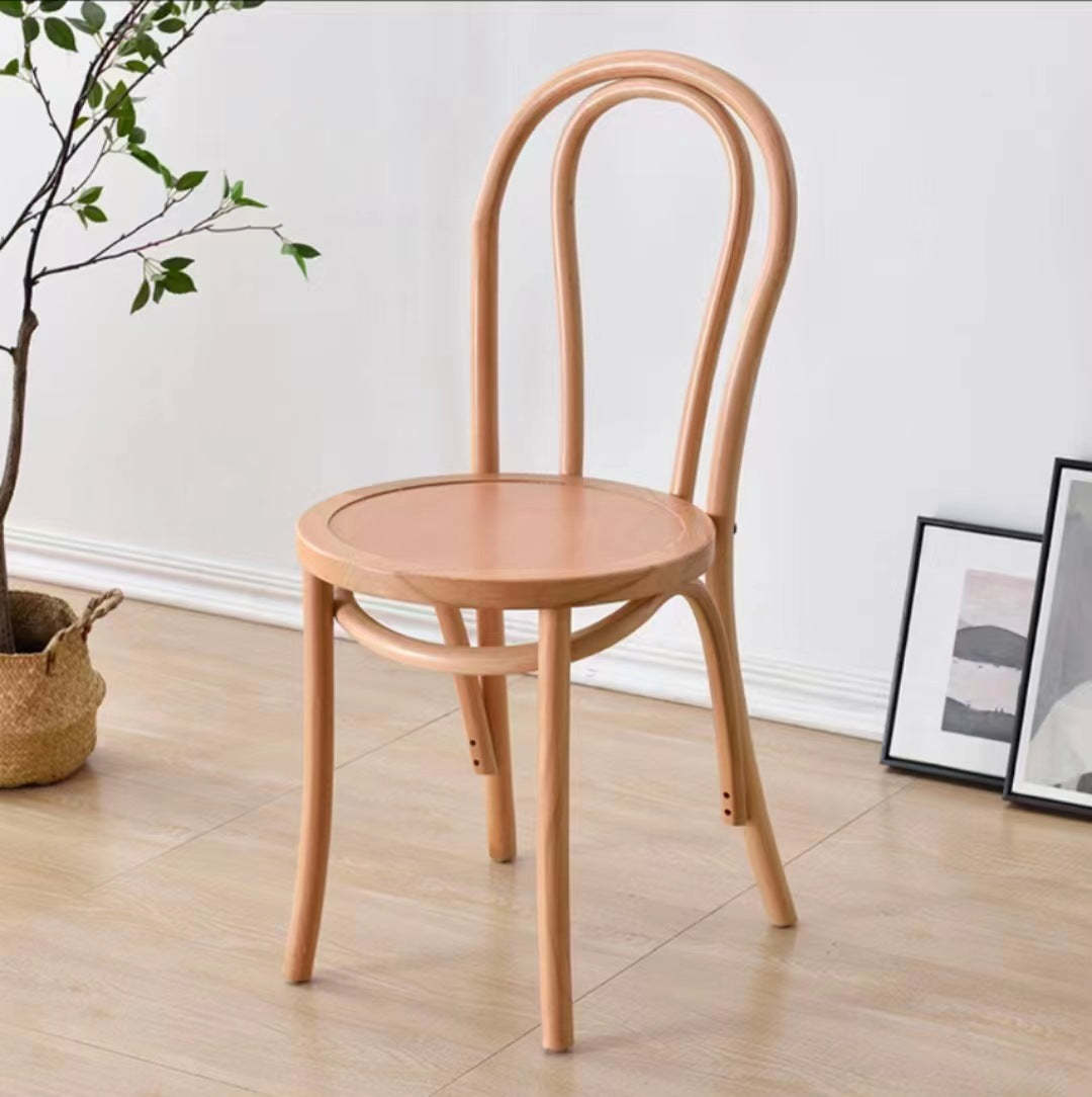 Chinese Wood Rattan Four-Leg Dining Chair