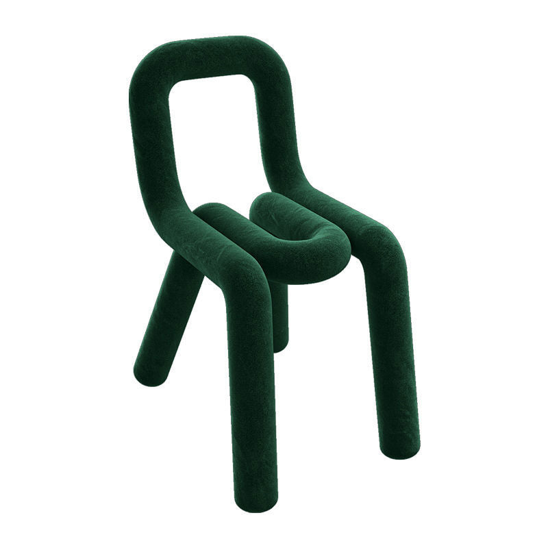 Contemporary Striped Fabric Wood Four-Leg Chair