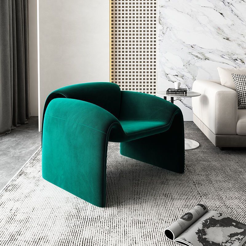 Minimalist Plywood Lambswool Accent Chair