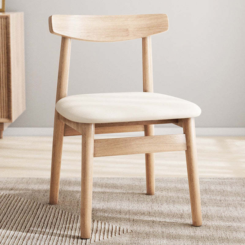 Retro Double-Layer Nappa Leather Open-Back Dining Chair