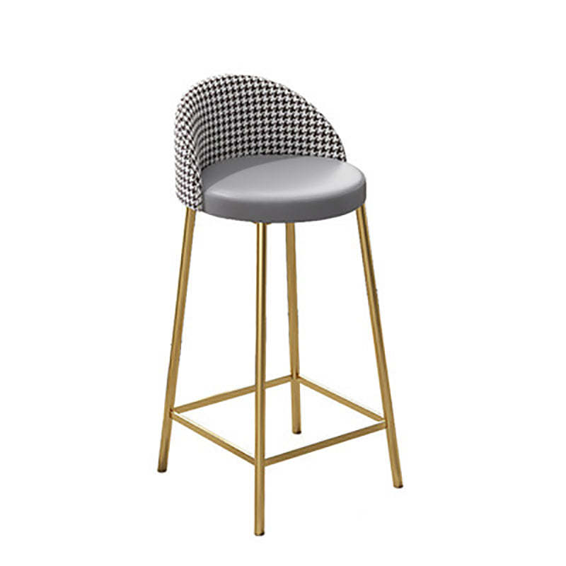 Scandinavian Round PU Leather Iron Bar Stool