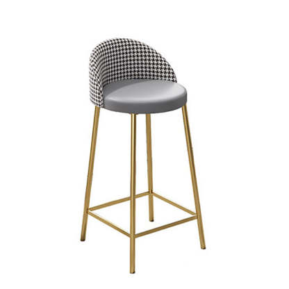 Scandinavian Round PU Leather Iron Bar Stool