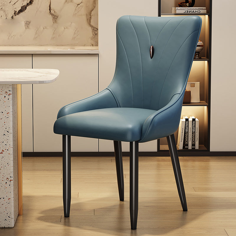 Scandinavian Leather Steel Latex Dining Chair