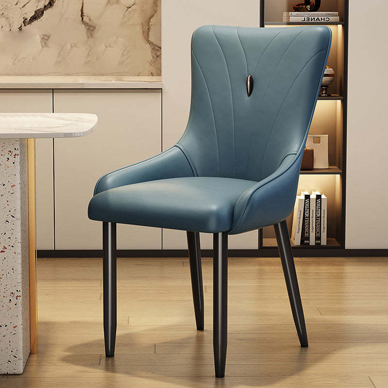 Scandinavian Leather Steel Latex Dining Chair