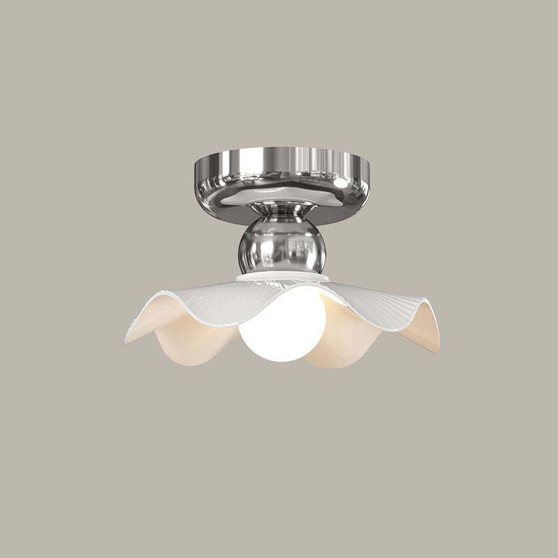 Modern Cream Iron Lace Round 1-Light Ceiling Light — E / Red / 110V-120V For US/CA