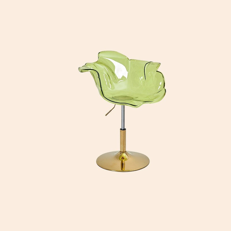 Contemporary Petal Acrylic Liftable Dining Chair — Smoky Gray Seat + Black Base